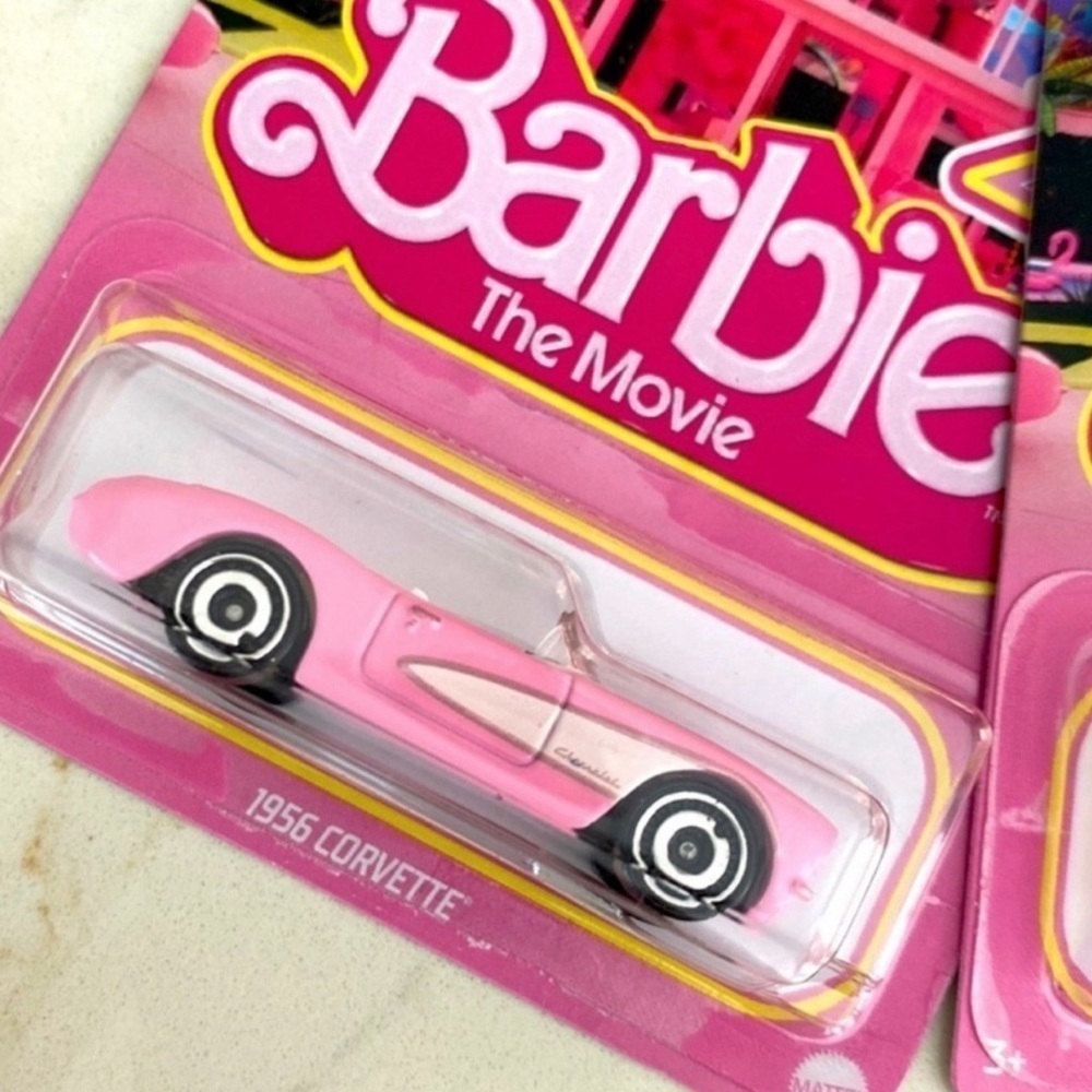 Barbie The Movie Hot Wheels 1956 Corvette 1:64 Scale Die Cast Cars New Set of 2 - Picture 3 of 4